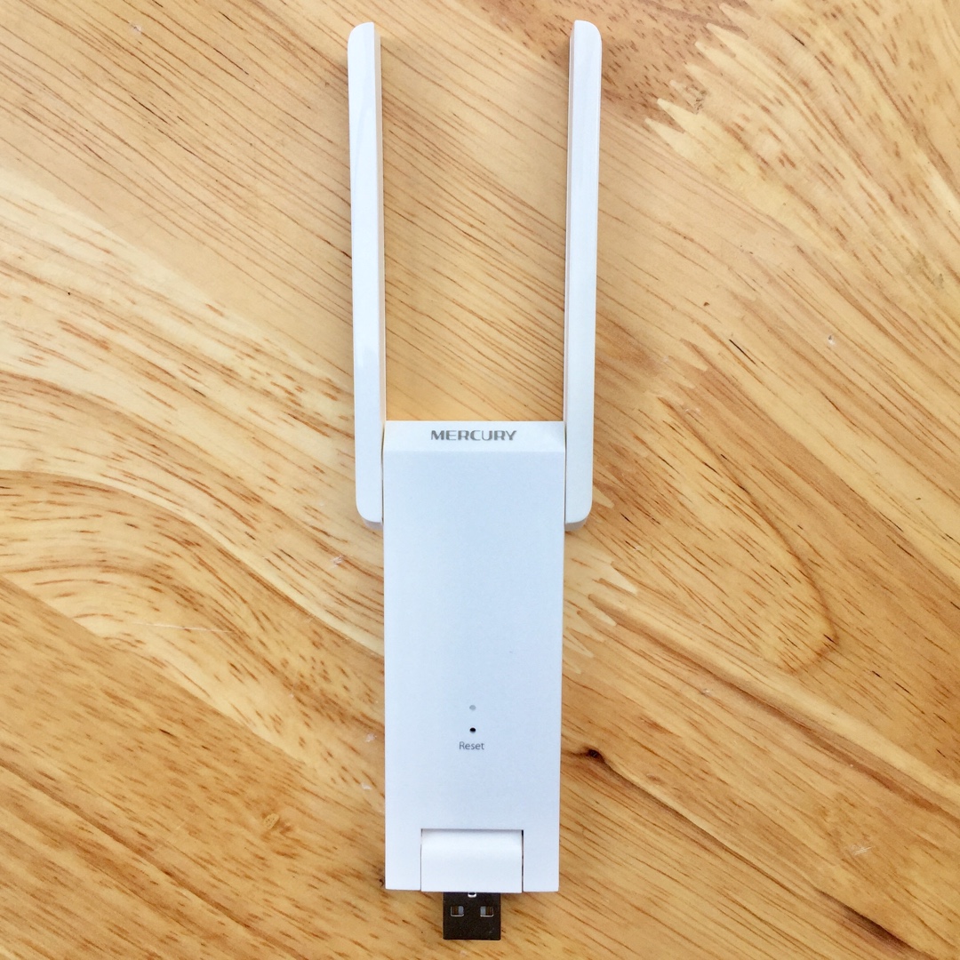 Bộ kích sóng Wifi Mercury 2 râu chinh hãng - Cổng USB sử dụng điện 5V