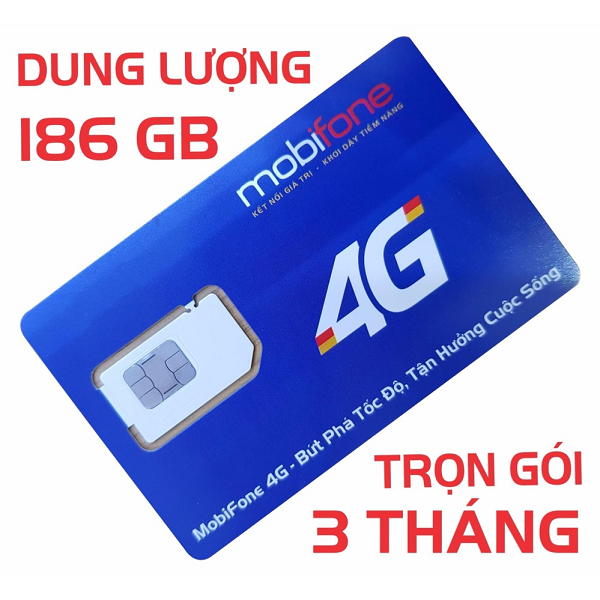 Sim 3G/4G Mobifone trọn gói 186GB trong 3 tháng giá siêu rẻ