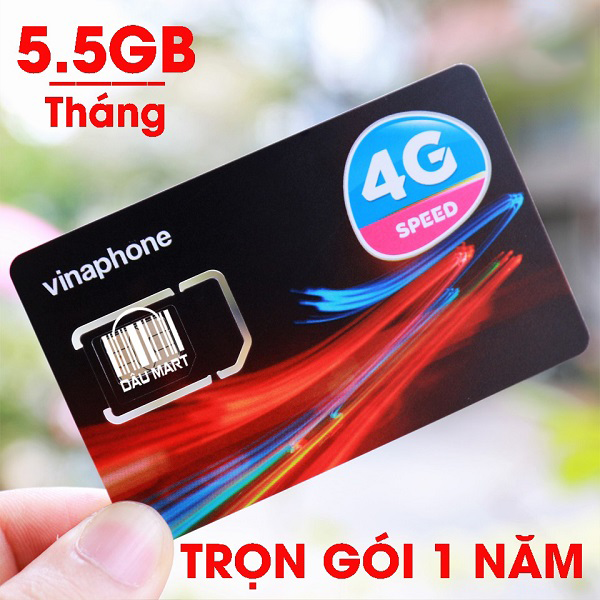 Sim 4G vinaphone trọn gói 1 năm, mỗi tháng 5.5GB Data
