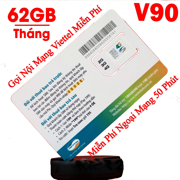 Sim 4G Viettel 62GB/tháng, nghe gọi thả ga miễn phí