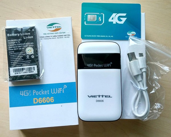 Bộ phát wifi 4G D6606 chính hãng Viettel