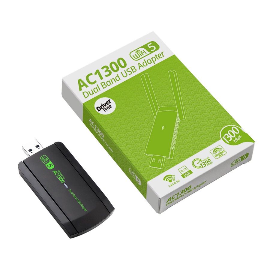 Usb thu wifi 5g tốc độ 1300mbps - băng tần kép hỗ trợ băng thông 5G