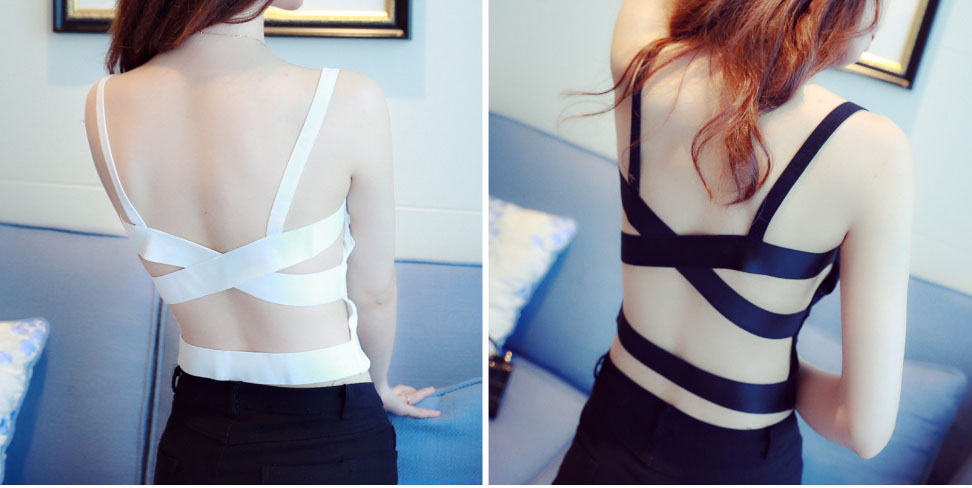 Áo thun cúp ngực dây chéo