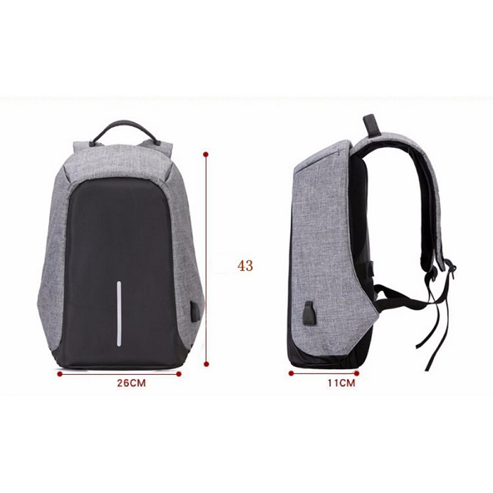 Balo Chống Trộm Có Cổng Sạc USB Fortune Mouse Tặng Đồng Hồ LED