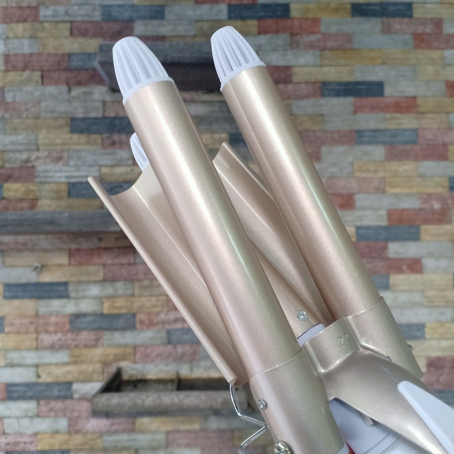 Máy Uốn Tóc Gợn Sóng Làm xoăn tóc 3 trục KEMEI KM 1010 chính hãng cao cấp