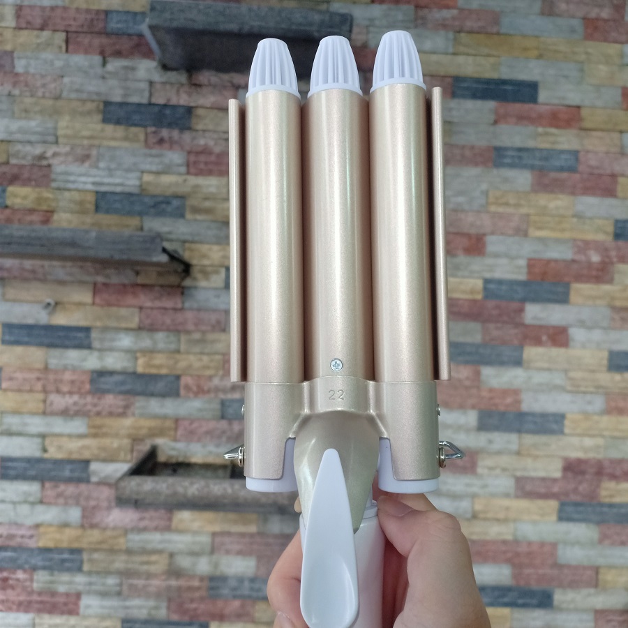 Máy Uốn Tóc Gợn Sóng Làm xoăn tóc 3 trục KEMEI KM 1010 chính hãng cao cấp