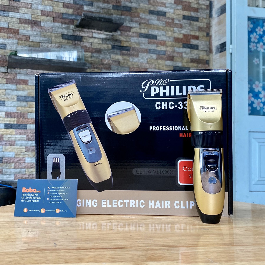 Tông đơ cắt tóc PHILIPS CHC-3377 thế hệ mới 2020 tặng 2 pin