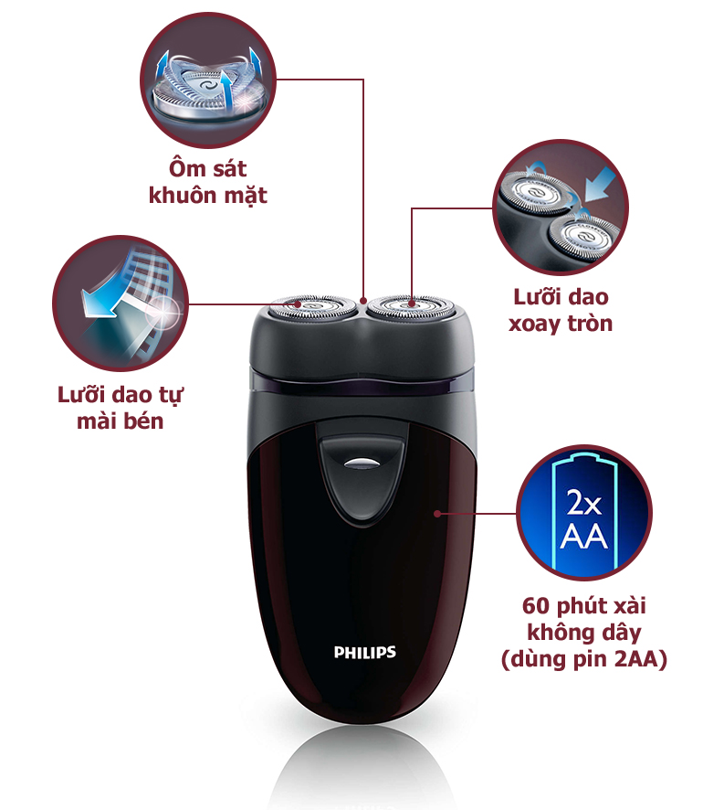 Máy cạo râu Philips PQ206 CHÍNH HÃNG - Bảo hành 2 năm