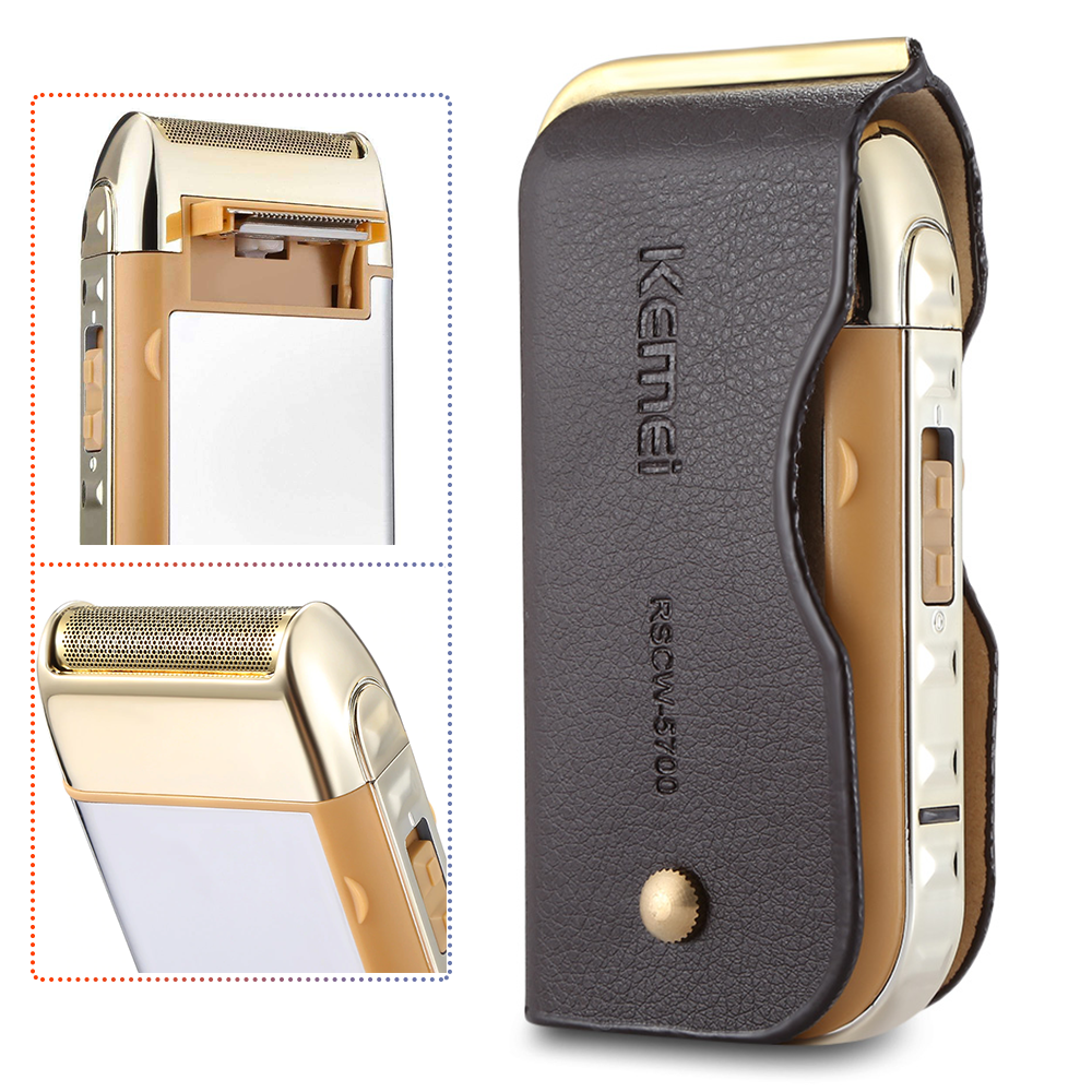 Máy cạo râu cầm tay Kemei KM-5700 giá rẻ - Bao da