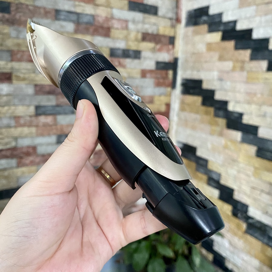 Tông đơ cắt tóc Kemei 3057 lưỡi sứ - Tặng kèm 2 pin