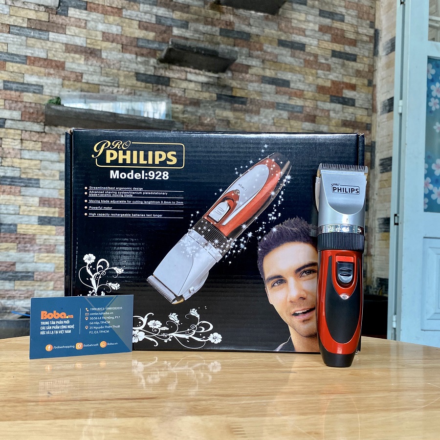 Tông đơ cắt tóc Philips 928 cao cấp - Bộ có sẵn 2 pin