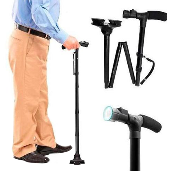 Gậy Gấp Gọn Trusty Cane Chống Trượt Có Đèn Pin
