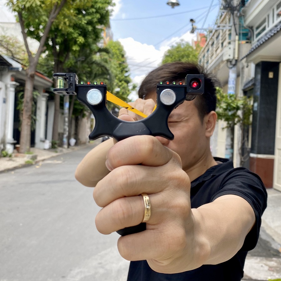 Ná súng cao su nhựa đen ABS có laze