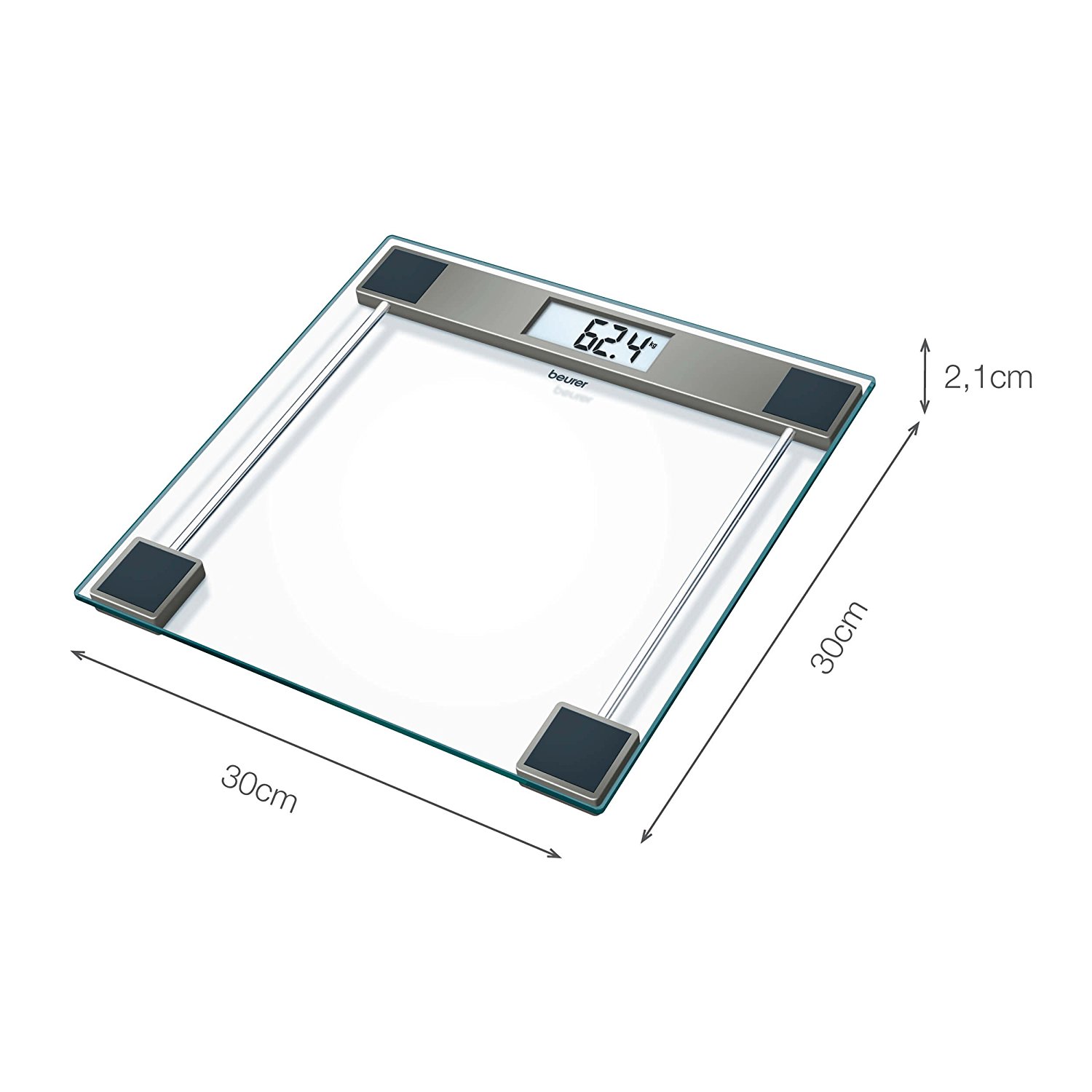 Cân điện tử sức khỏe mặt kính trong suốt Beurer GS11 chính hãng