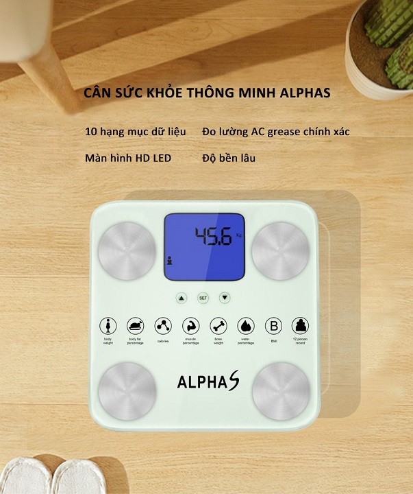 Cân đo sức khỏe và phân tích lưỡng mỡ có chỉ số bmi AlphaS