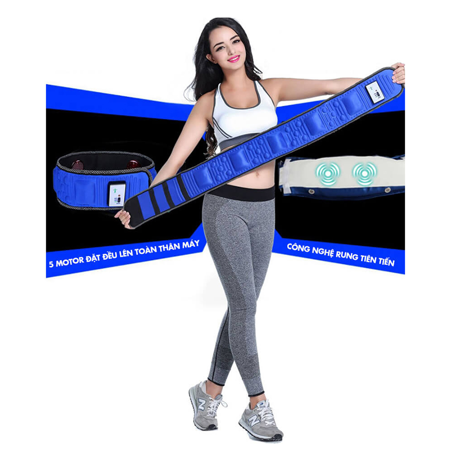 Đai massage bụng X5s sử dụng với pin sạc xanh 3 chế độ massage chuẩn 5 motor giảm mỡ hiệu quả