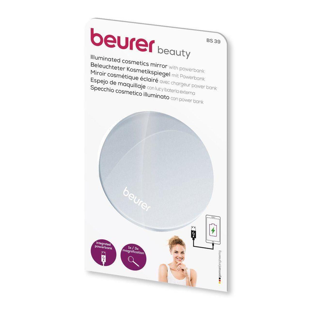 Gương trang điểm cầm tay Beurer BS39 Zoom 3 lần - Pin 3000Mah