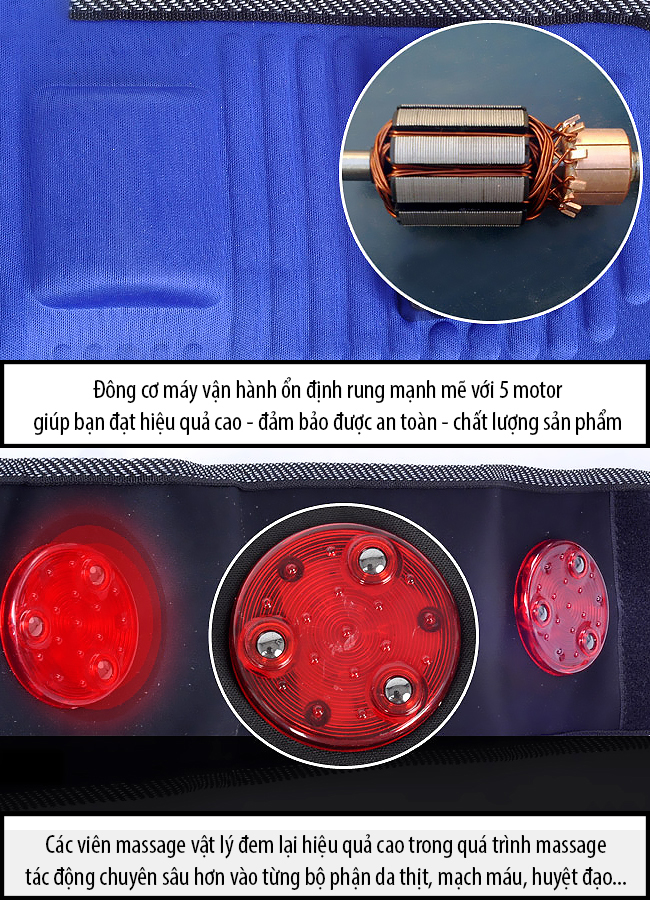 Đai massage bụng X5 thon gọn eo 3 chế độ