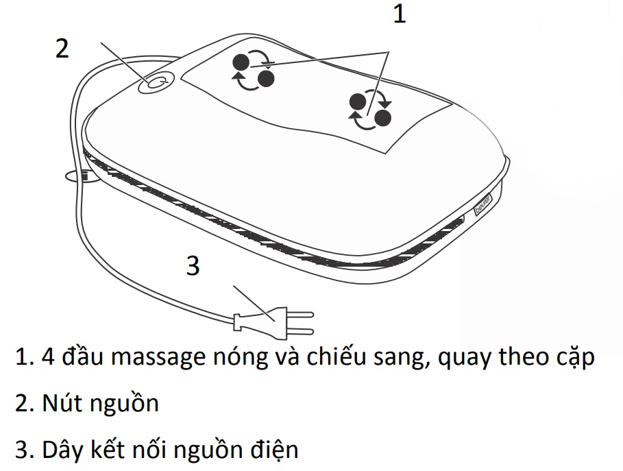 Gối massage hồng ngoại Beurer MG145 nhập khẩu Đức - Bảo hành 2 năm