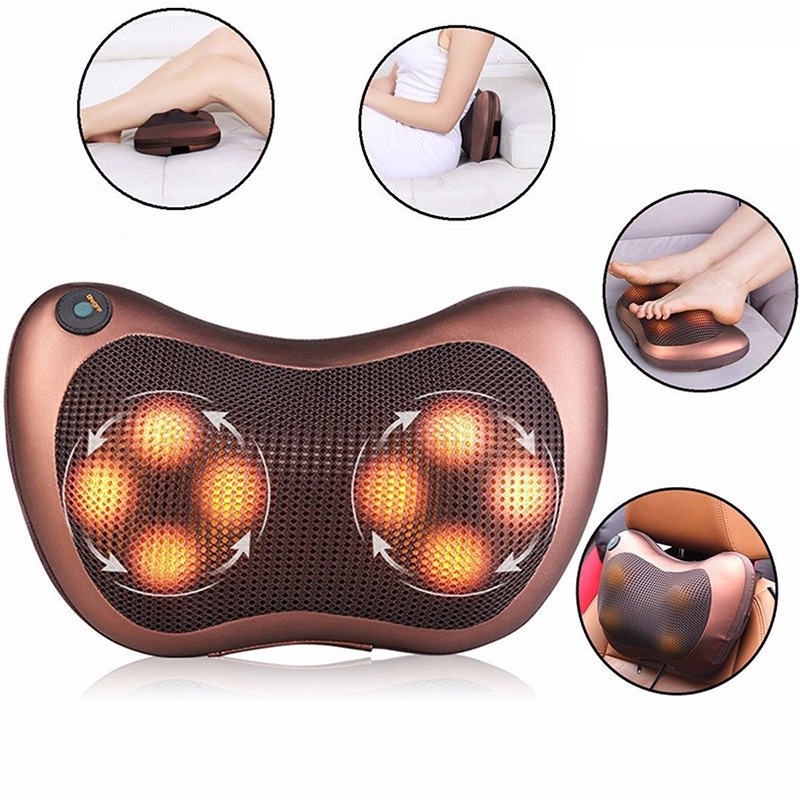 Gối massage hồng ngoại hồng ngoại 8 bi 2 chiều - công nghệ Nhật Bản