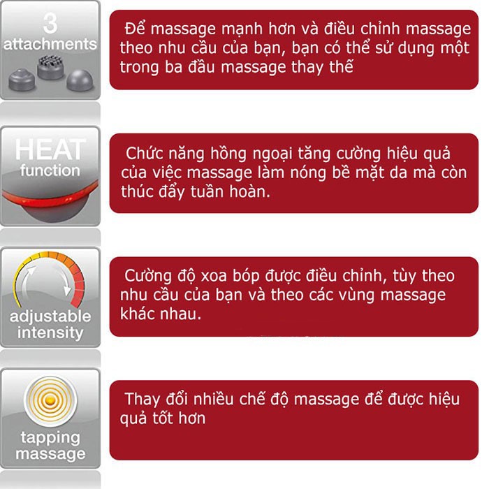 Máy massage cầm tay có đèn hồng ngoại Beurer MG55 - Nhập khẩu Đức