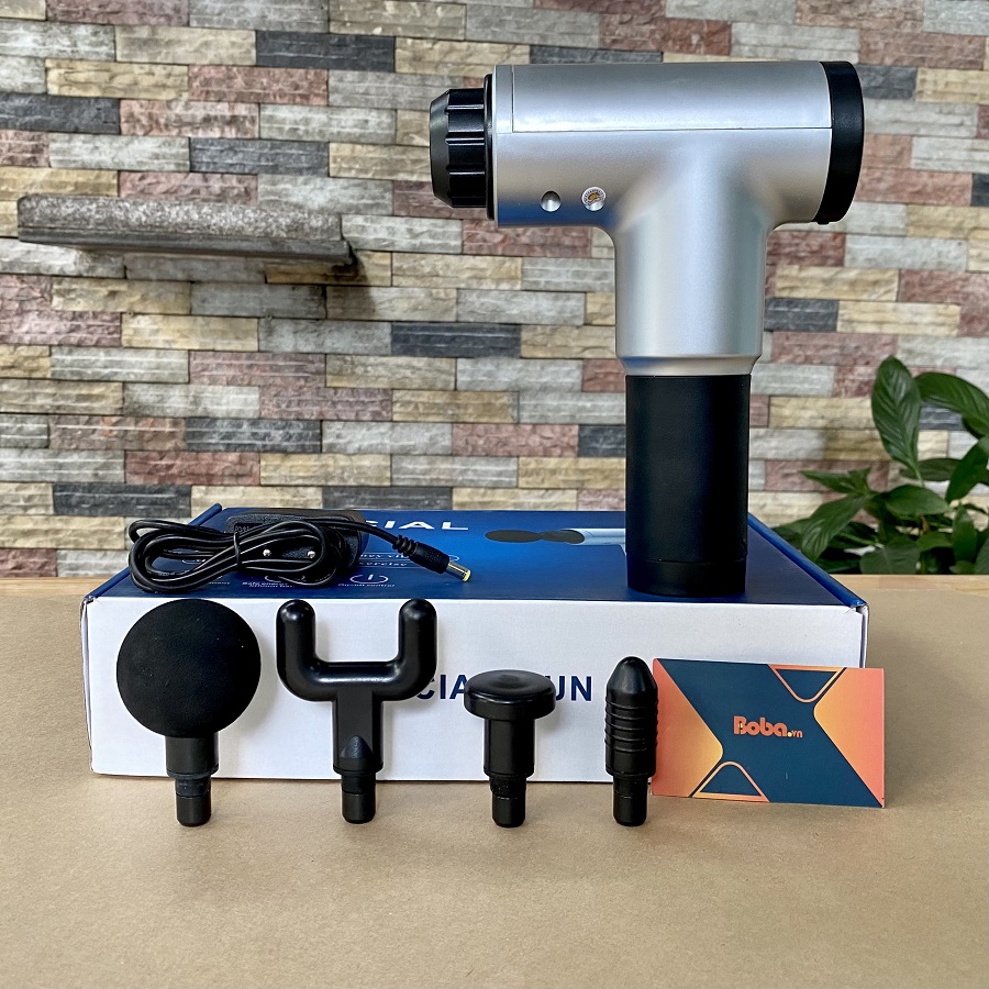 máy massage cầm tay mini giãn cơ bắp fascial gun công nghệ Nhật Bản
