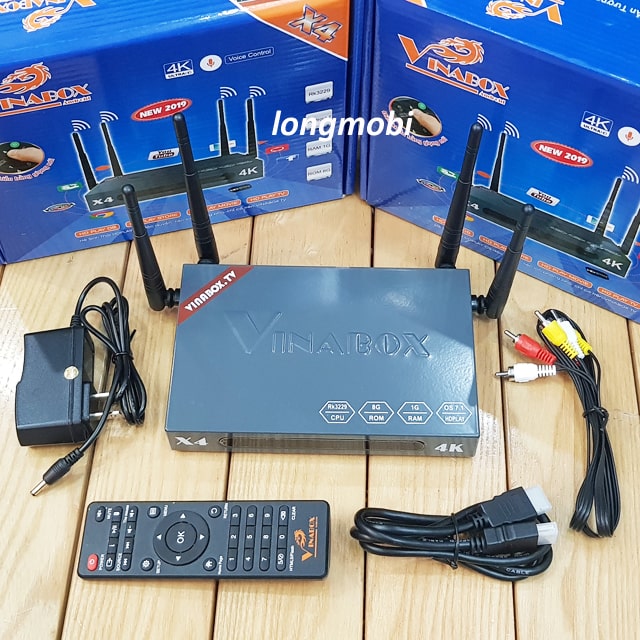 VinaBox X4 2019 Android 7.1  Ram 1G hỗ trợ 4 râu wifi mạnh mẽ Dolby Google Assistant