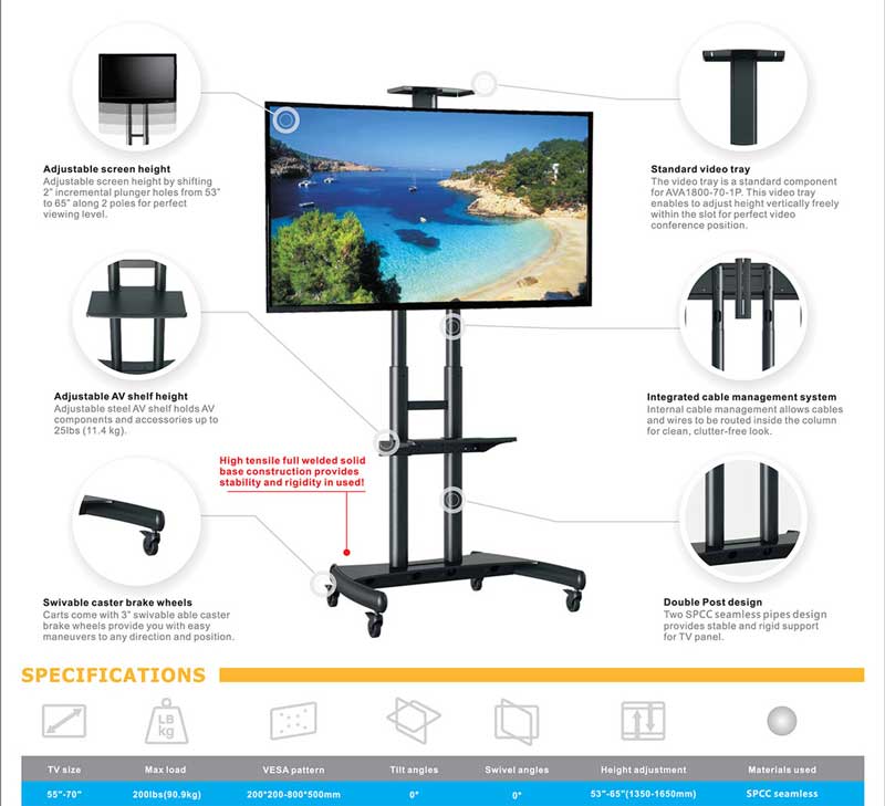 Cột treo tivi di động AVA1800-70-1P ( 55-90inch )