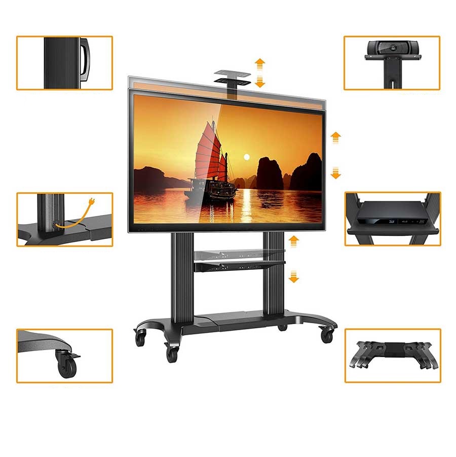 Khung treo cột tivi di động CF100 nhập khẩu 70 đến 110 inch màu xám