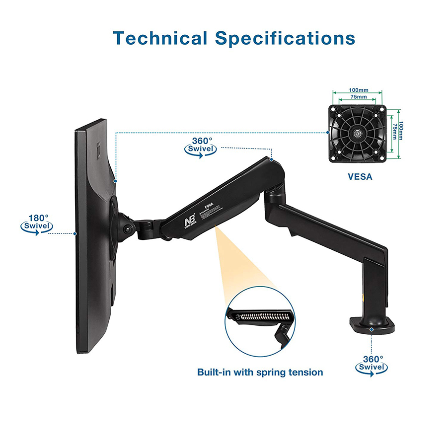 Khung treo màn hình LCD gắn bàn F90A ( 22 - 32 inch )