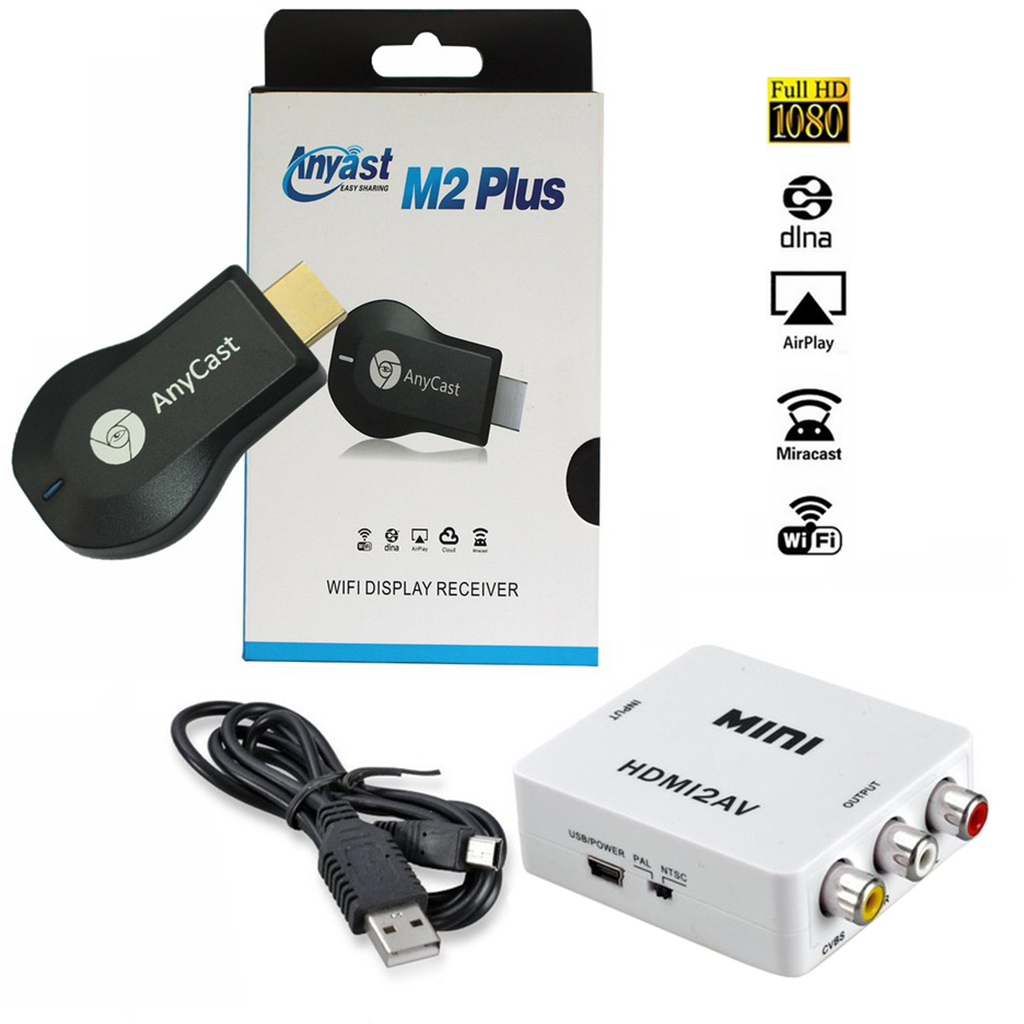 Combo truyền hình ảnh từ HDMI không dây lên tivi thường - M2 Plus & M9