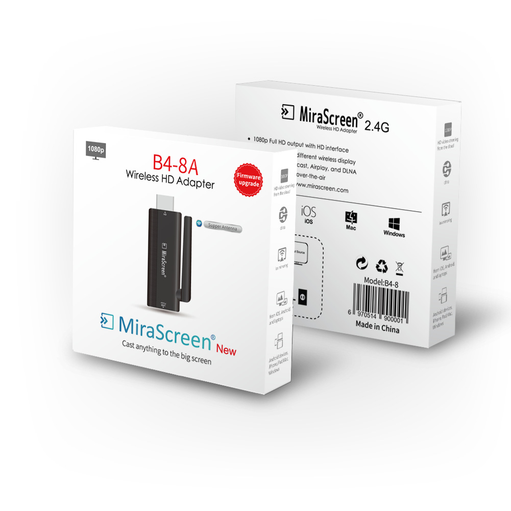 HDMI không dây MiraScreen B4-8A sử dụng cho tất cả thiết bị