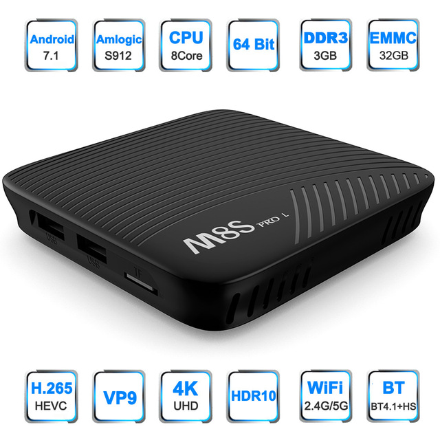 Android Box M8S Pro L Amlogic S912, Ram 3GB - Rom 32GB