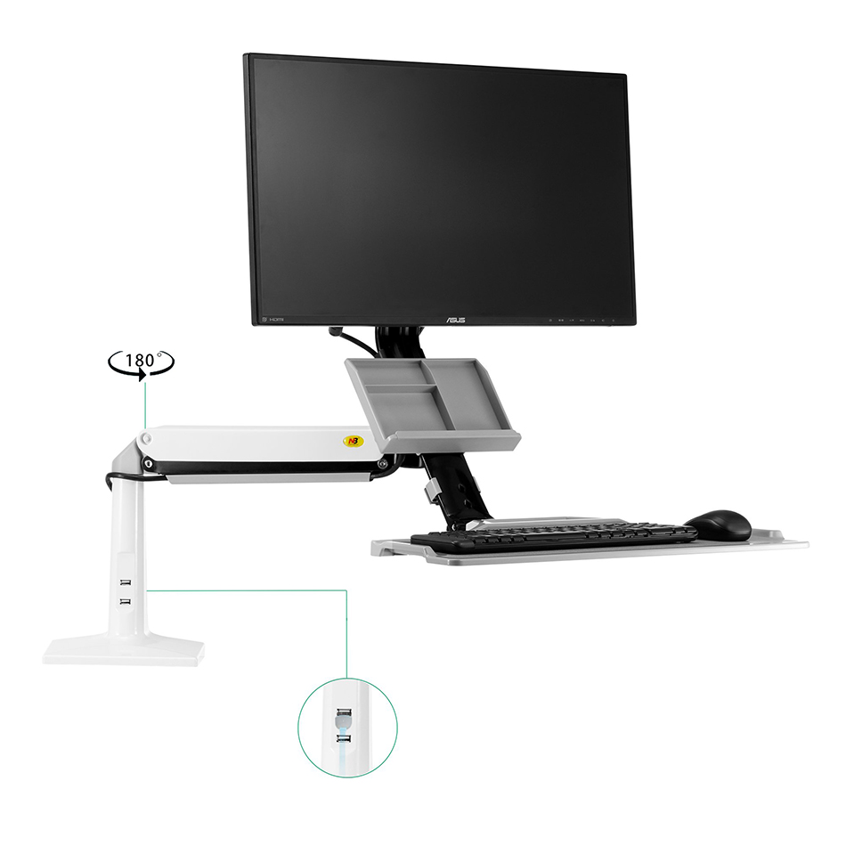 Giá treo màn hình tivi máy tính tích hợp bàn phím FC35A (19 - 35 inch)