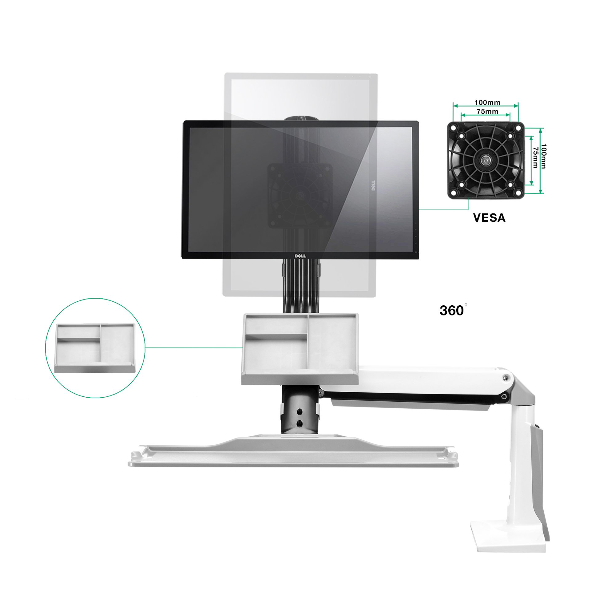 Giá treo màn hình tivi máy tính tích hợp bàn phím FC35A (19 - 35 inch)