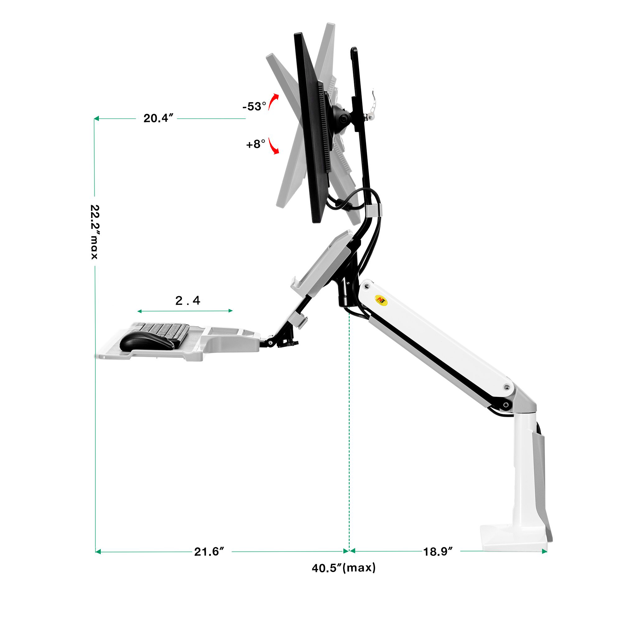 Giá treo màn hình tivi máy tính tích hợp bàn phím FC35A (19 - 35 inch)