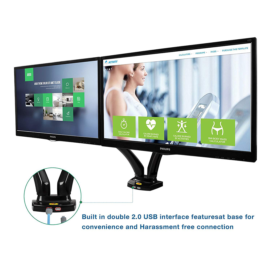 Giá treo màn hình tivi máy tính gắn bàn F160 (17 - 27 inch)