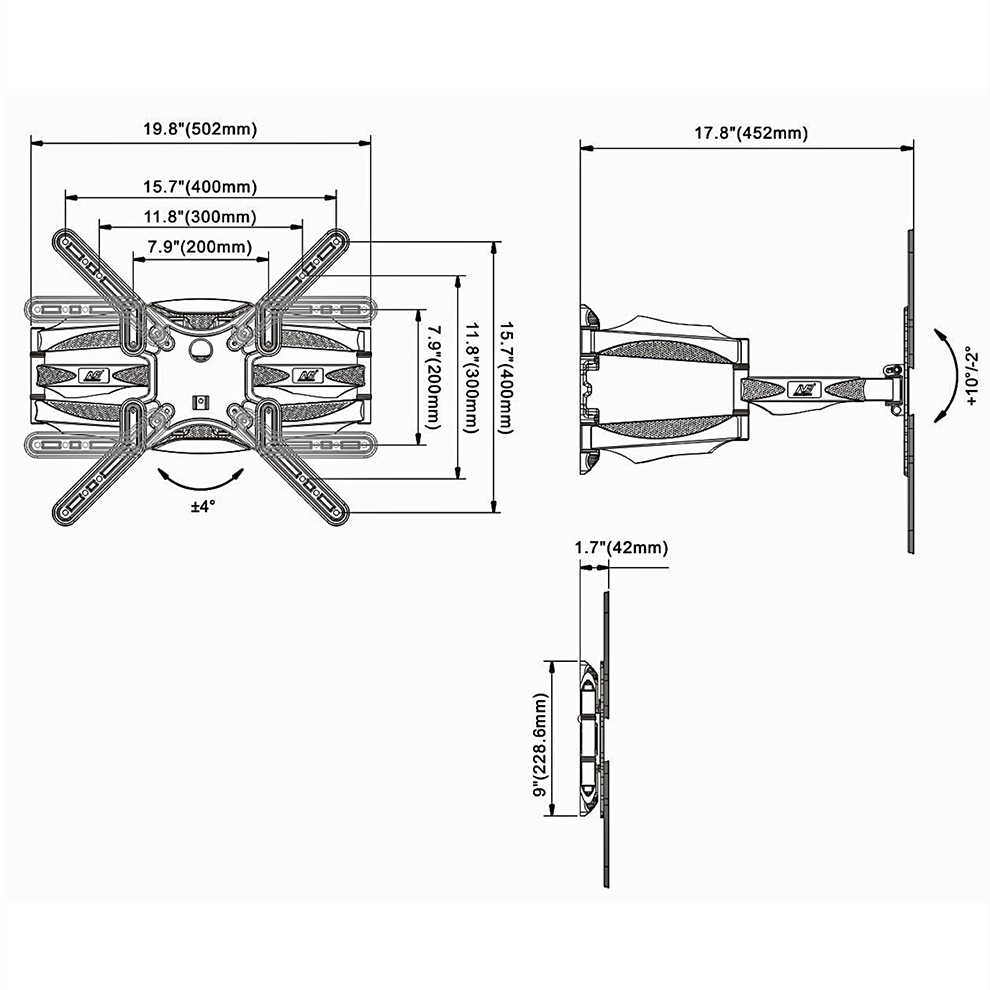 Giá treo tivi xoay NB - P5 (32 - 55 Inch)