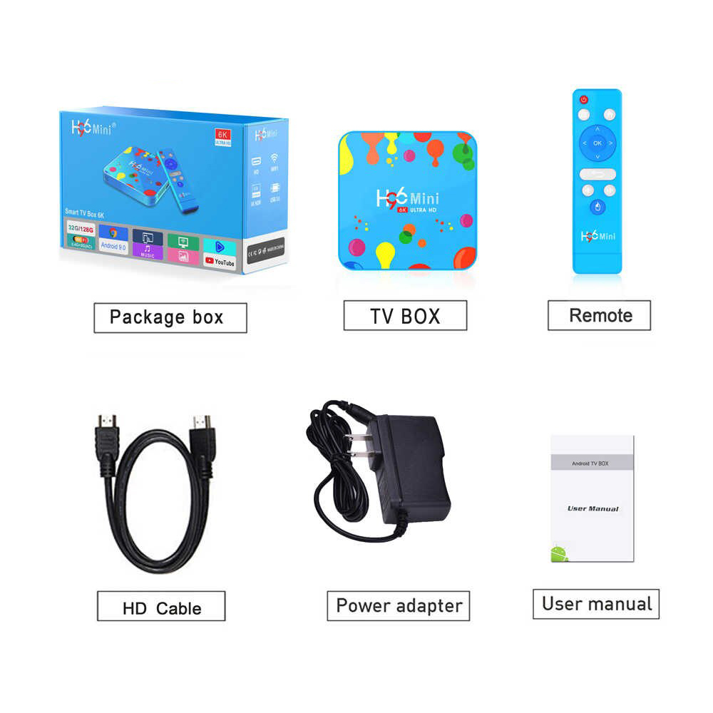 (6K) Android Box Mini H96 Android 9.0 Ram 4GB Rom 128GB With Wifi AC Dual