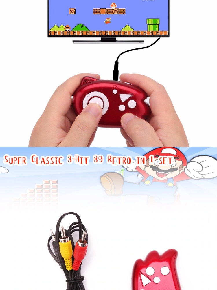Tay cầm chơi game Mini Super 8 Bit Classic với 89 trò chơi