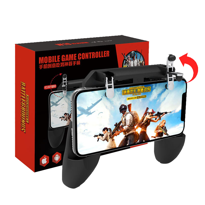 Bộ gamepad tay kẹp giữ điện thoại liền nút bắn W10 ROS Freefire  call of duty Controller