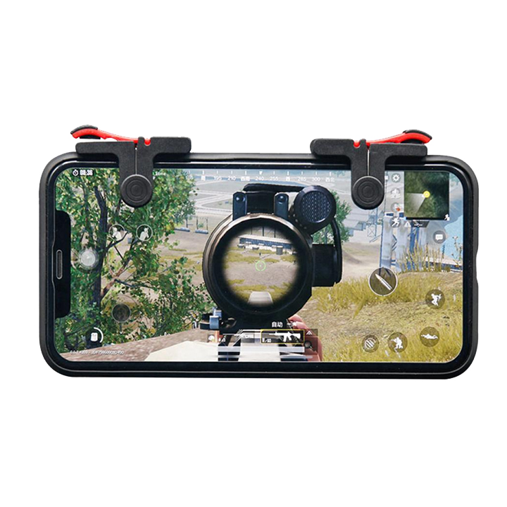 Bộ 2 nút bắn PUBG FF  Call of duty - D9 - Nền đen viền đỏ bắn êm ái