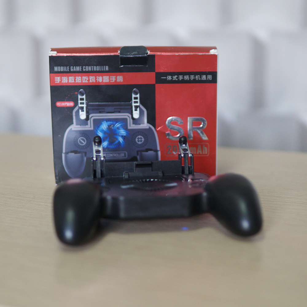 Tay kẹp nút bắn có quạt tản nhiệt SR3 - Pin 2000Mah PUBG ROS FF  Call of Duty