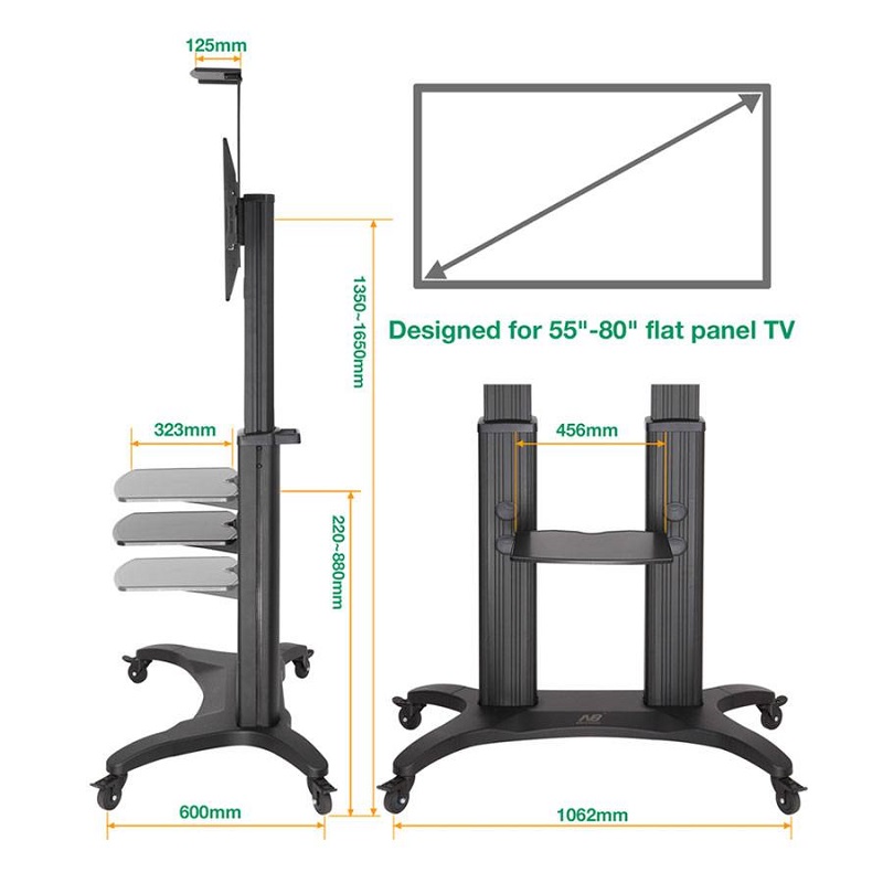 Giá Treo Tivi Di Động NB AVF1800-70-1P 55 - 80"