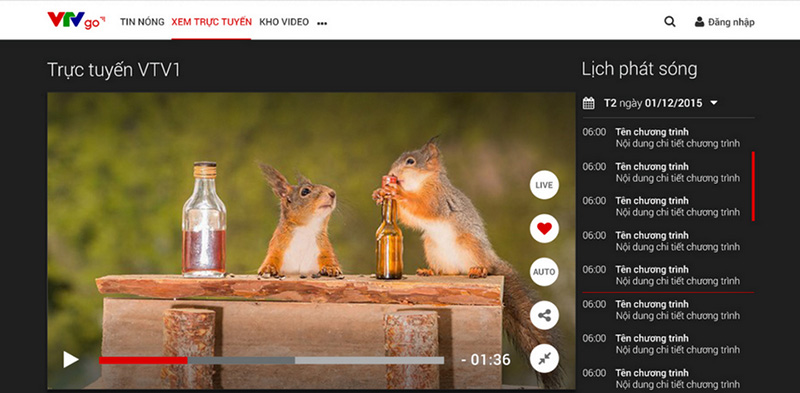 Xem trực tuyến TV với hình ảnh sắc nét, chuẩn HD trên ứng dụng VTVGo