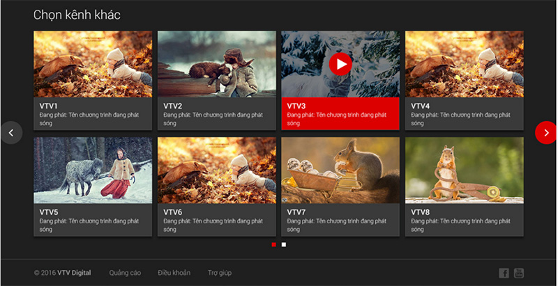 Giao diện web VTVGo 2.0 mới